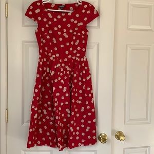 ModCloth Emily and Fin dice print midi dress sz XS